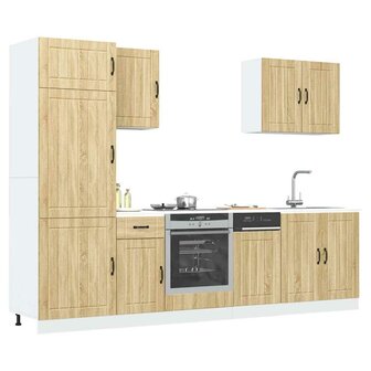 7-delige Keukenkastenset Lucca bewerkt hout sonoma eikenkleur 1