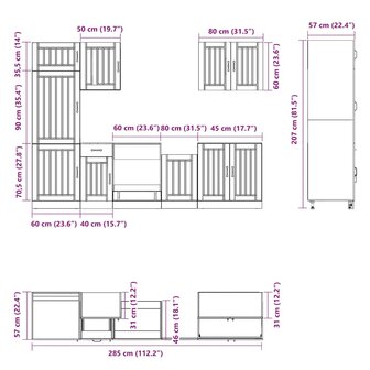 7-delige Keukenkastenset Lucca bewerkt hout sonoma eikenkleur 8