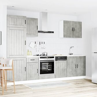 7-delige Keukenkastenset Lucca bewerkt hout betongrijs 3