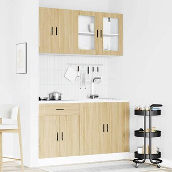 4-delige Keukenkastenset Kalmar bewerkt hout sonoma eikenkleur 3