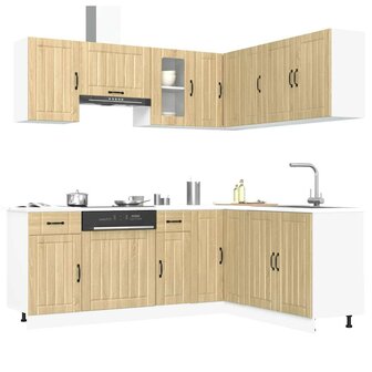 11-delige Keukenkastenset Lucca bewerkt hout sonoma eikenkleur 1