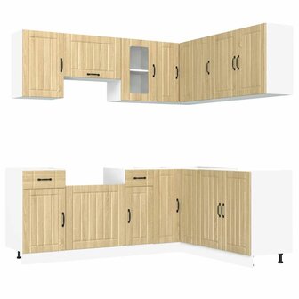11-delige Keukenkastenset Lucca bewerkt hout sonoma eikenkleur 2