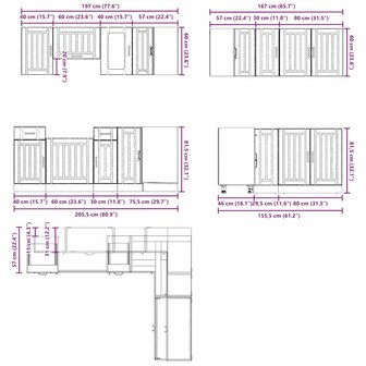 11-delige Keukenkastenset Lucca bewerkt hout sonoma eikenkleur 9
