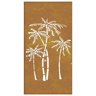 Wanddecoratie tuin palmboomontwerp 105x55 cm cortenstaal 5