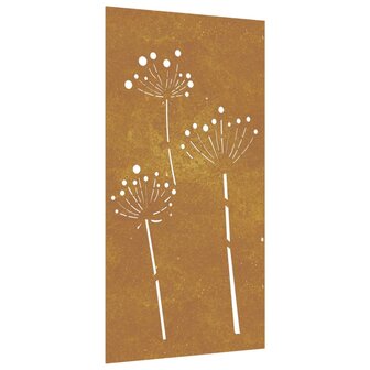 Wanddecoratie tuin bloemenontwerp 105x55 cm cortenstaal 2