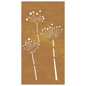 Wanddecoratie tuin bloemenontwerp 105x55 cm cortenstaal 4