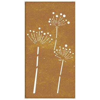 Wanddecoratie tuin bloemenontwerp 105x55 cm cortenstaal 5