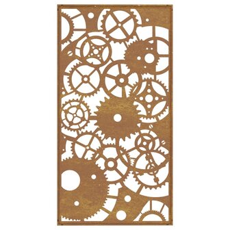 Wanddecoratie tuin tandwielontwerp 105x55 cm cortenstaal 5