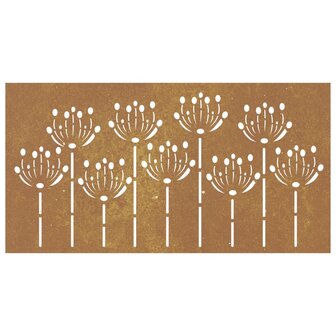 Wanddecoratie tuin bloemenontwerp 105x55 cm cortenstaal 4