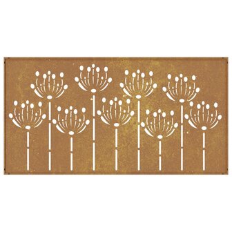 Wanddecoratie tuin bloemenontwerp 105x55 cm cortenstaal 5