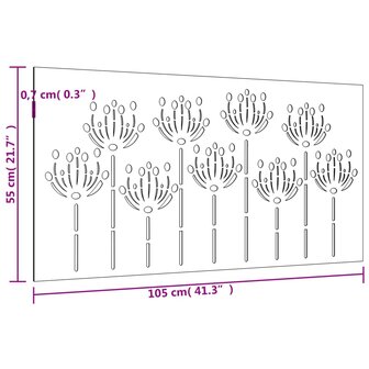 Wanddecoratie tuin bloemenontwerp 105x55 cm cortenstaal 8