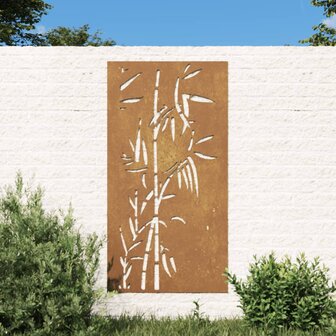 Wanddecoratie tuin bamboe-ontwerp 105x55 cm cortenstaal 1
