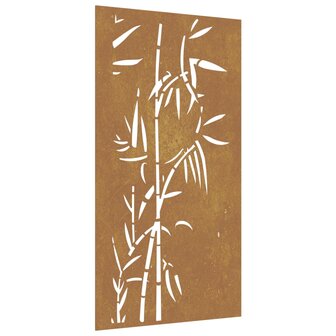 Wanddecoratie tuin bamboe-ontwerp 105x55 cm cortenstaal 2