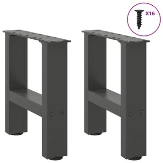 Salontafelpoten 2 st 30x(30-31) cm staal antracietkleurig 5
