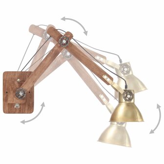 Wandlamp industrieel rond E27 messingkleurig 3