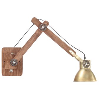 Wandlamp industrieel rond E27 messingkleurig 4