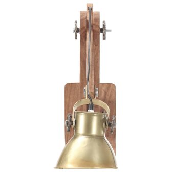 Wandlamp industrieel rond E27 messingkleurig 5