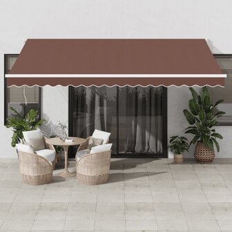 Luifel automatisch uittrekbaar 450x300 cm bruin 1
