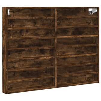 Vitrinekast 100x8,5x75 cm bewerkt hout gerookt eikenkleurig 2