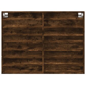 Vitrinekast 100x8,5x75 cm bewerkt hout gerookt eikenkleurig 4