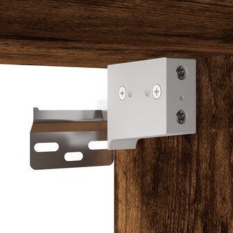 Vitrinekast 100x8,5x75 cm bewerkt hout gerookt eikenkleurig 8