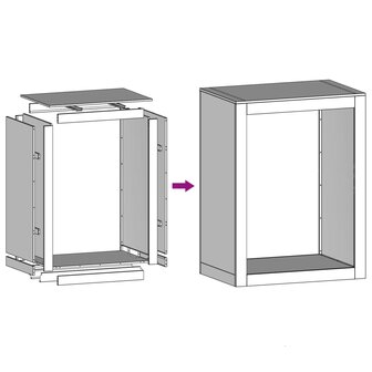 Haardhoutrek 60x40x80 cm staal wit 8