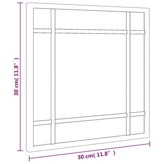 Wandspiegel vierkant 30x30 cm ijzer zwart 7