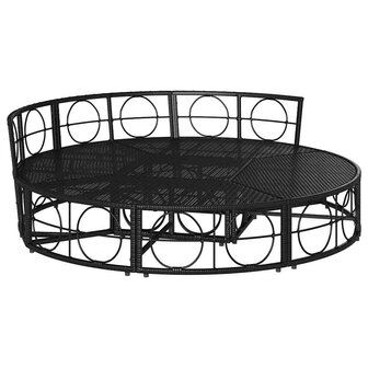 Loungebed voor buiten zonder luifel poly rattan zwart 5