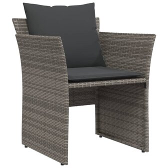 Tuinstoel met voetenbank poly rattan grijs 4