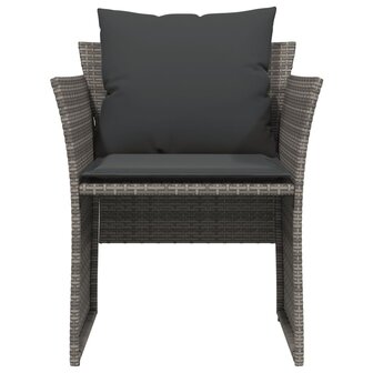 Tuinstoel met voetenbank poly rattan grijs 5