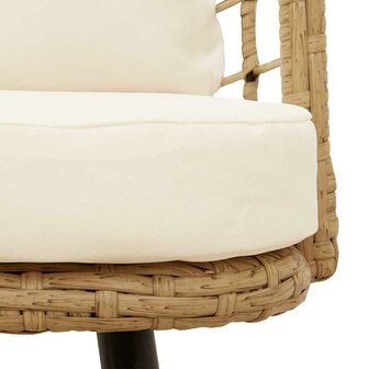Tuinstoel met kussens poly rattan naturel 7