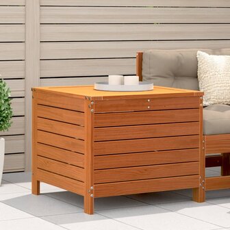 Tuinvoetenbank 62x63,5x53,5 cm massief grenenhout wasbruin 1