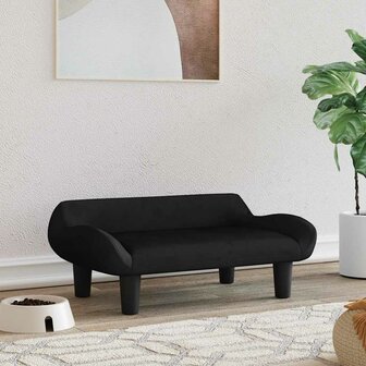 Hondenmand 70x40x24 cm fluweel zwart 1
