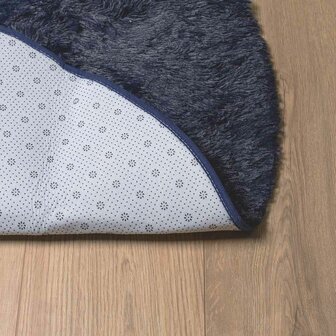 Hoogpolig vloerkleed NAVARRA 160x160 cm polyester marineblauw 6