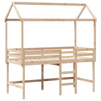Halfhoogslaper met ladder en bedhuis grenenhout 90x190 cm 3