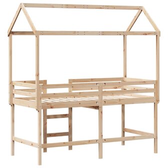 Halfhoogslaper met ladder en bedhuis grenenhout 90x190 cm 8