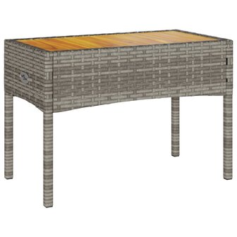 Tuinbank 2-zits met kussens en tafel poly rattan grijs 6