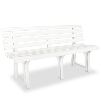 Tuinbank 145,5 cm kunststof wit 1