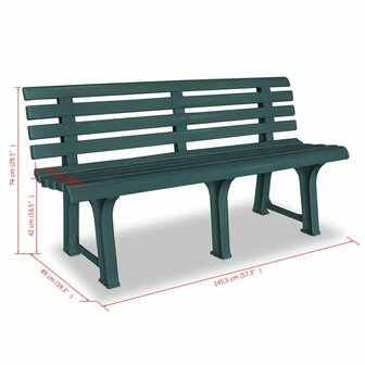 Tuinbank 145,5 cm kunststof groen 6