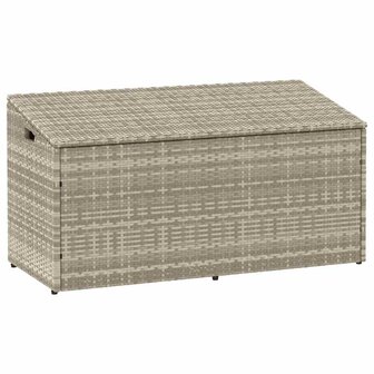Tuinbox 110x50x58 cm poly rattan lichtgrijs 1