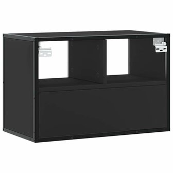 Tv-meubel 60x31x39,5 cm bewerkt hout en metaal zwart 6