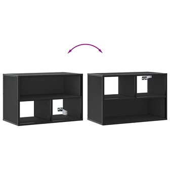 Tv-meubel 60x31x39,5 cm bewerkt hout en metaal zwart 7