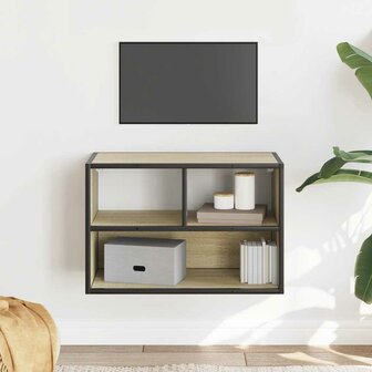 Tv-meubel 60x31x39,5 cm bewerkt hout metaal sonoma eikenkleurig 3