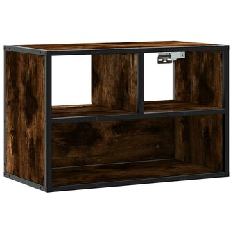 Tv-meubel 60x31x39,5cm bewerkt hout metaal gerookt eikenkleurig 2