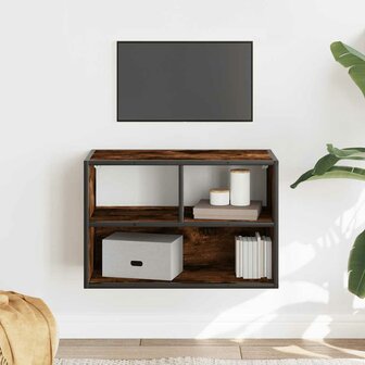 Tv-meubel 60x31x39,5cm bewerkt hout metaal gerookt eikenkleurig 3