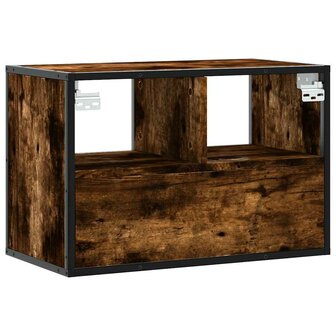 Tv-meubel 60x31x39,5cm bewerkt hout metaal gerookt eikenkleurig 6