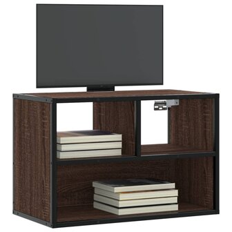 Tv-meubel 60x31x39,5 cm bewerkt hout metaal bruin eikenkleurig 1