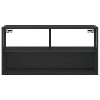 Tv-meubel 80x31x39,5 cm bewerkt hout en metaal zwart 4