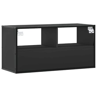 Tv-meubel 80x31x39,5 cm bewerkt hout en metaal zwart 6