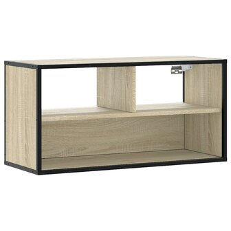 Tv-meubel 80x31x39,5 cm bewerkt hout metaal sonoma eikenkleurig 2